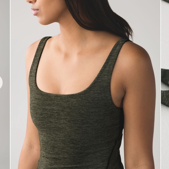 Lululemon Amala Tank Heathered Gator Green - Picture 5 of 11